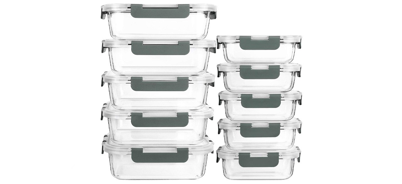 MCIRCO Food Storage Containers with Snap-Locking Lids